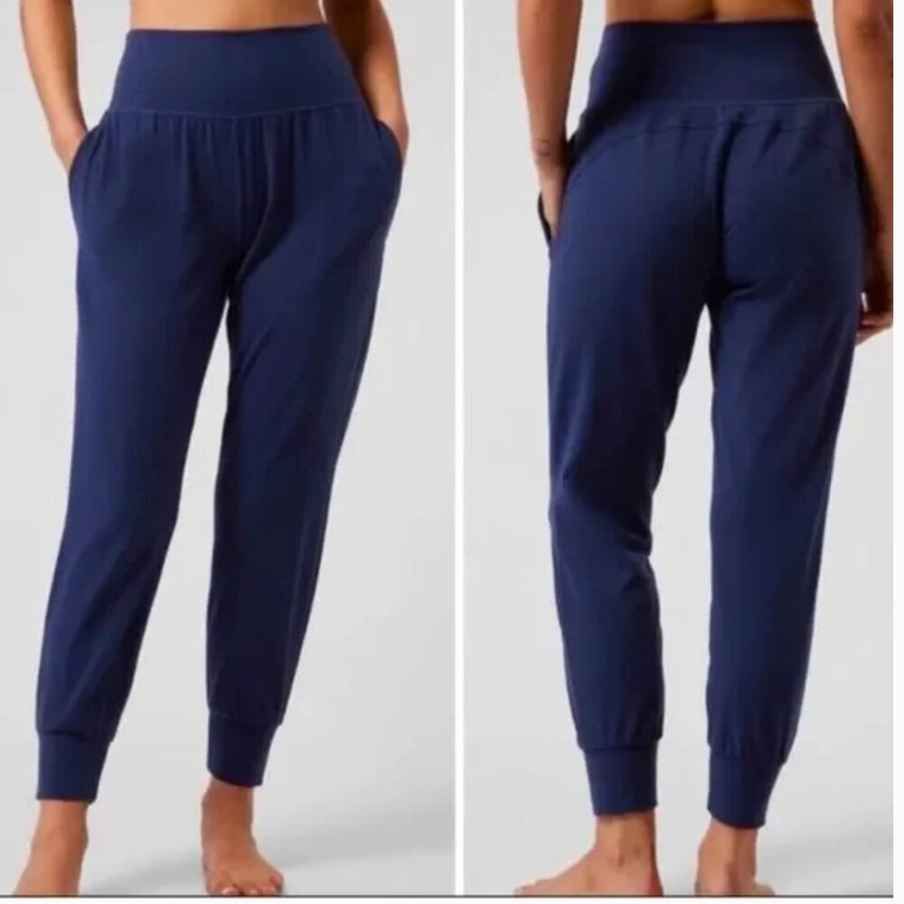 Athleta Salutation Jogger Navy Blue Powervita Large Petite